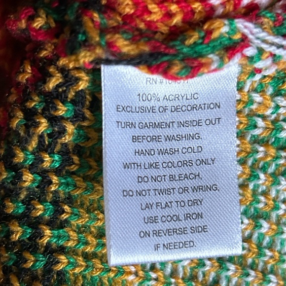 Derek Heart Holiday Knit Mini Skirt Ugly Christmas Skirt Ornament Tinsel Medium - Picture 7 of 8